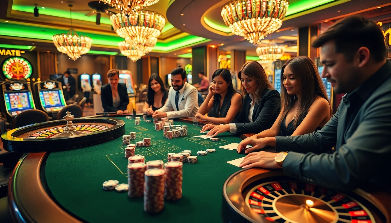 Engage in thrilling casino gameplay with a vibrant scene from https://s666hn.com/ showcasing poker chips and roulette.