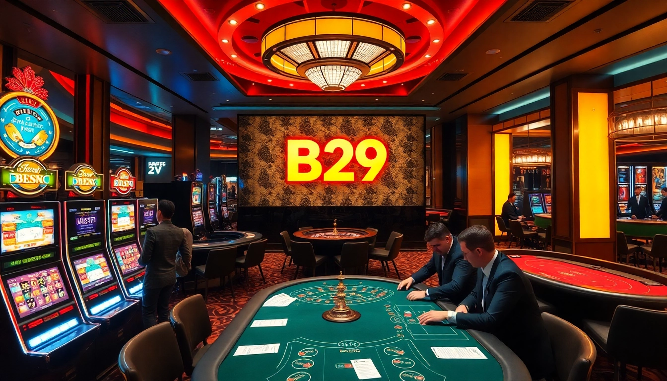 Experience the thrill of gaming at B29's luxurious casino with vibrant tables and games.