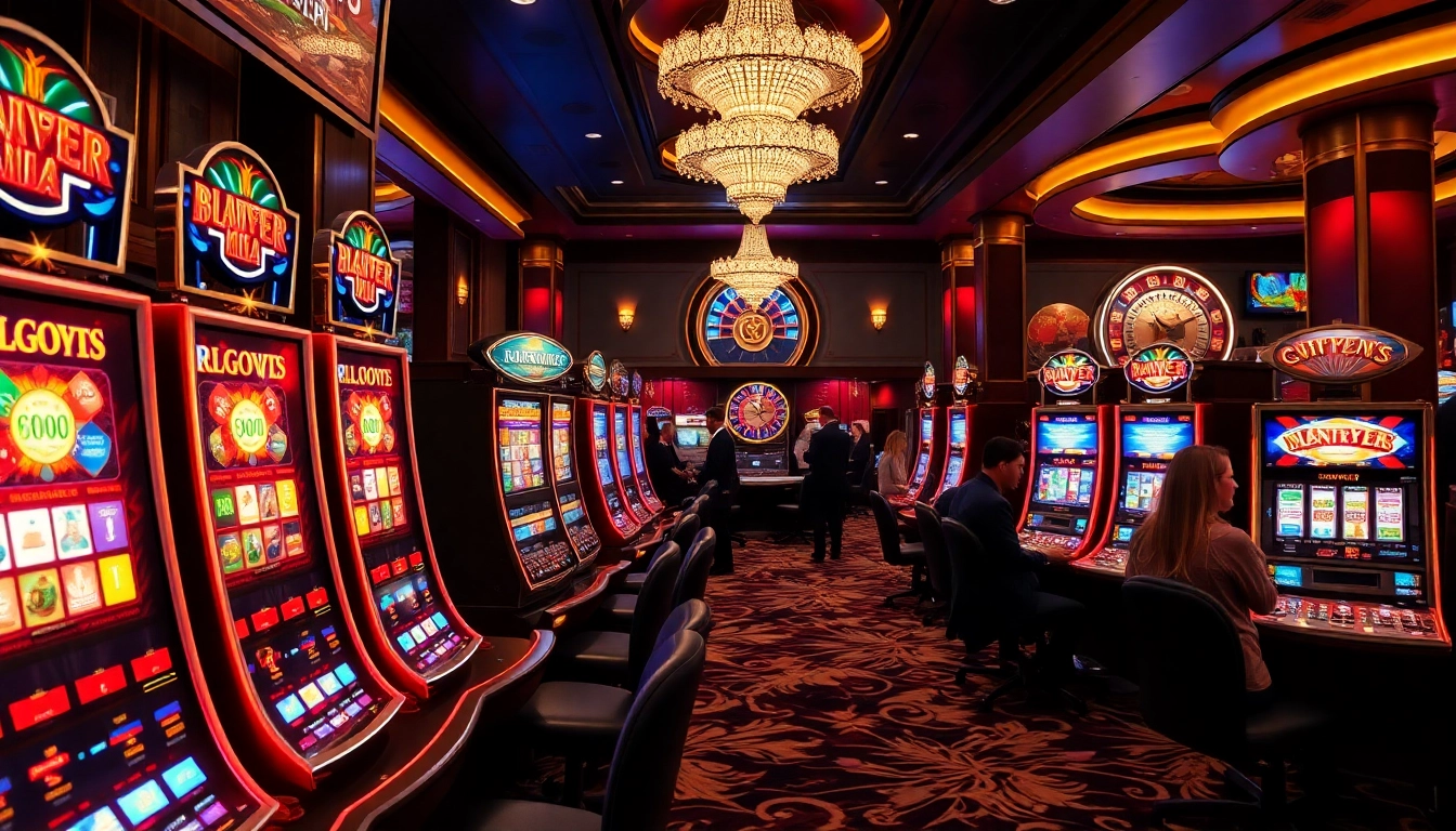 Experience thrilling action at idn slot machines in a luxurious casino setting.
