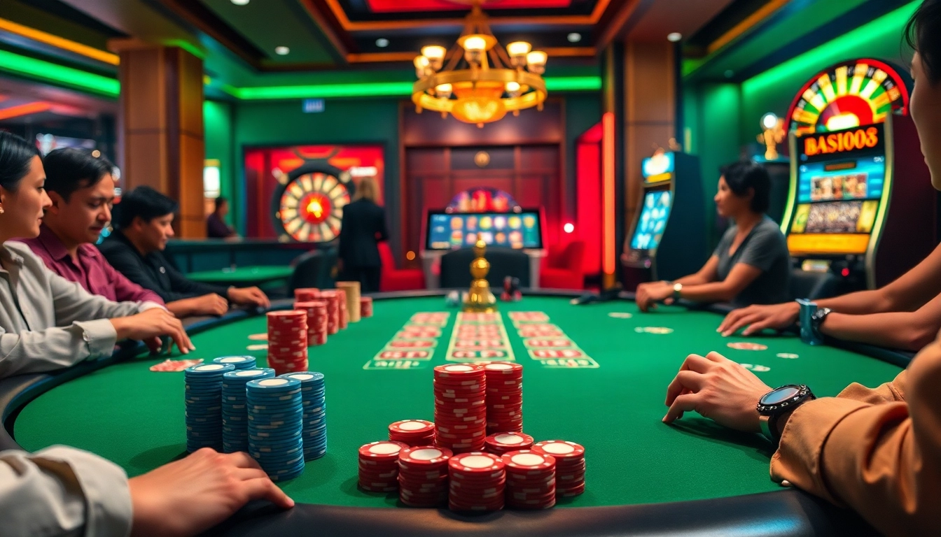 Experience the excitement of Link Vào Xin88 with a vibrant poker scene and luxurious casino elements.