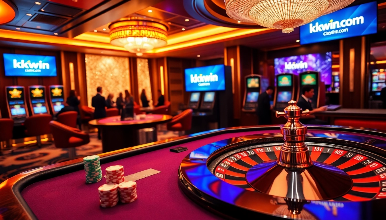 Experience the thrill of kkwin.com with luxury casino tables, vibrant slot machines, and engaging gameplay.