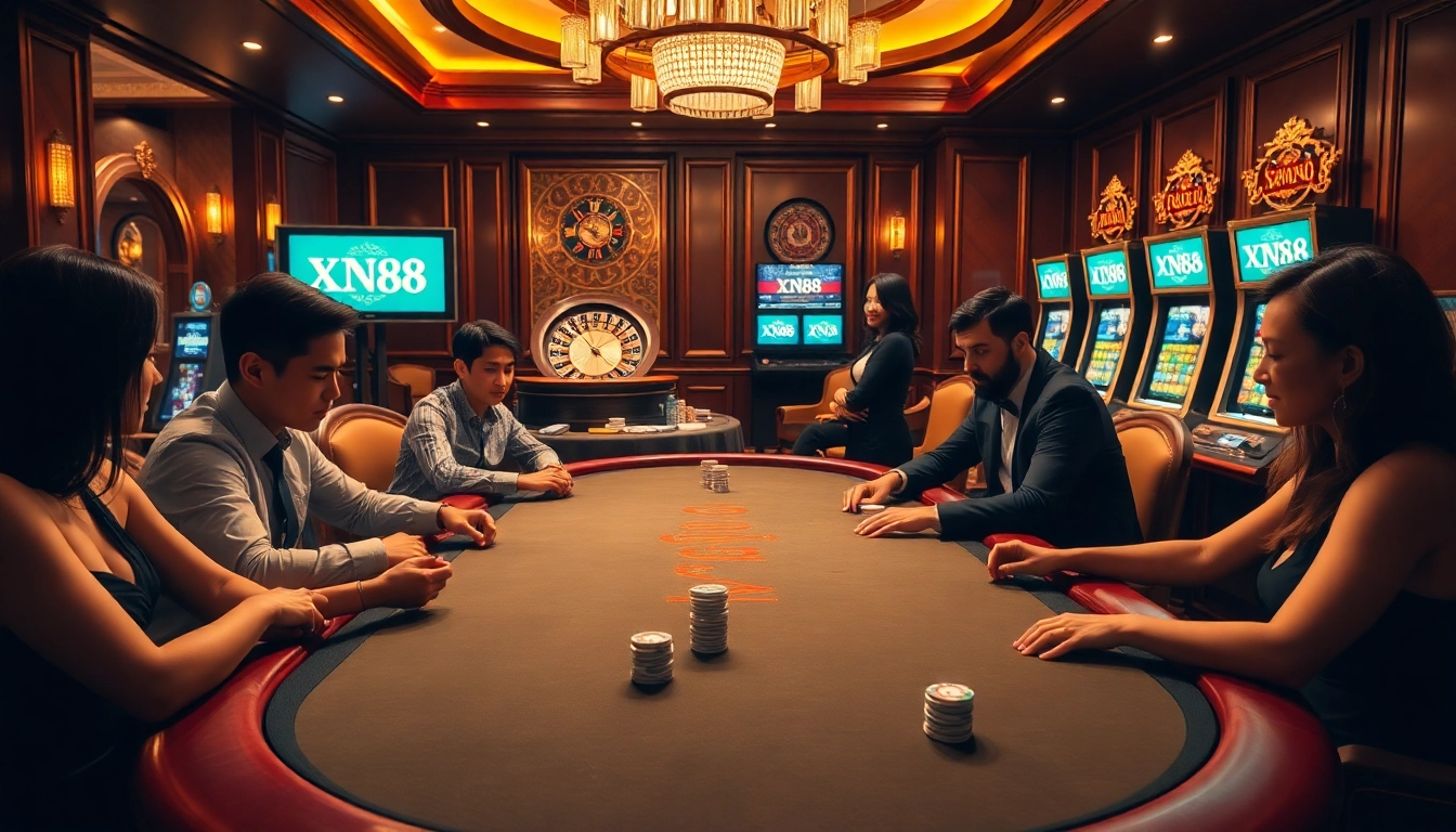 Experience thrilling gameplay at XN88 with high-stakes poker, exciting roulette, and vibrant slot machines.